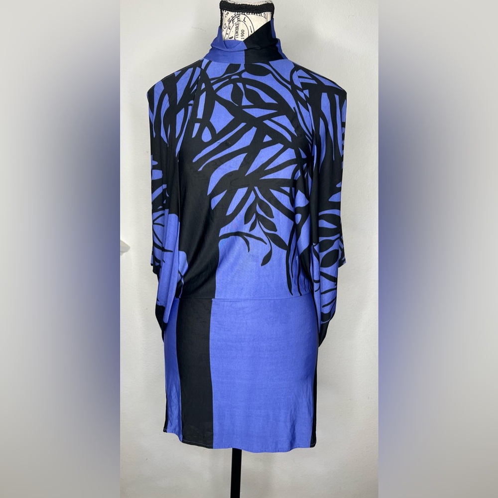 Purple & black mini dress